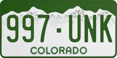 CO license plate 997UNK