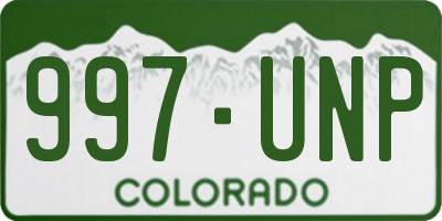 CO license plate 997UNP