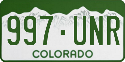 CO license plate 997UNR