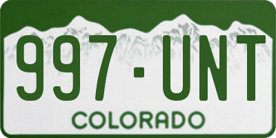 CO license plate 997UNT