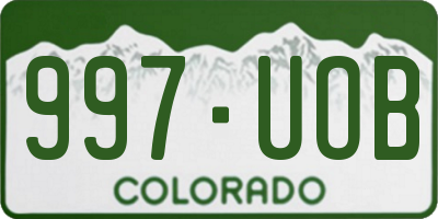 CO license plate 997UOB