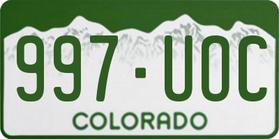 CO license plate 997UOC