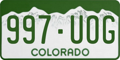 CO license plate 997UOG