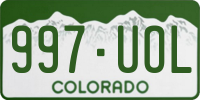 CO license plate 997UOL