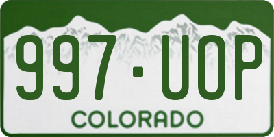 CO license plate 997UOP