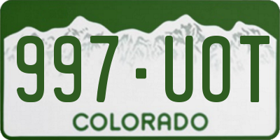 CO license plate 997UOT