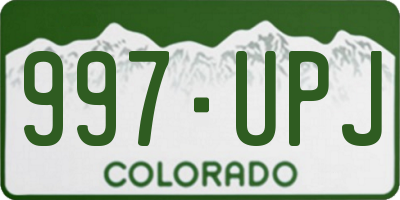 CO license plate 997UPJ