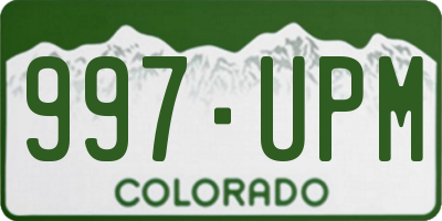 CO license plate 997UPM