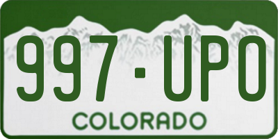 CO license plate 997UPO