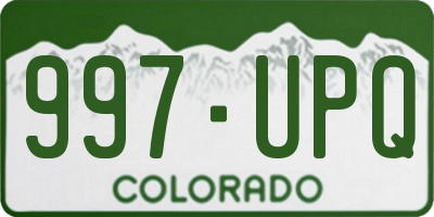 CO license plate 997UPQ