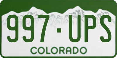 CO license plate 997UPS