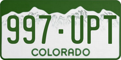 CO license plate 997UPT