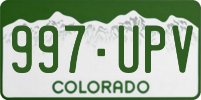 CO license plate 997UPV