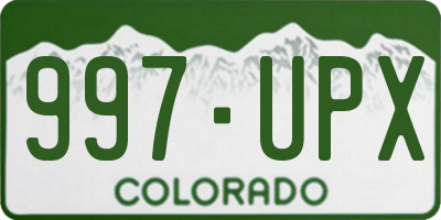 CO license plate 997UPX