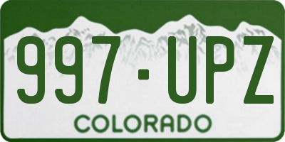 CO license plate 997UPZ