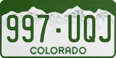 CO license plate 997UQJ