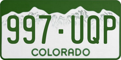 CO license plate 997UQP