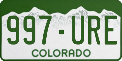 CO license plate 997URE