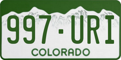 CO license plate 997URI