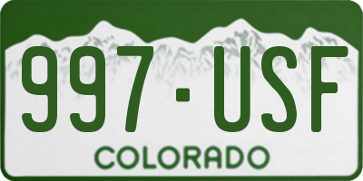 CO license plate 997USF