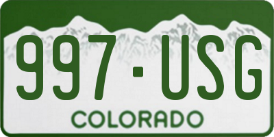 CO license plate 997USG