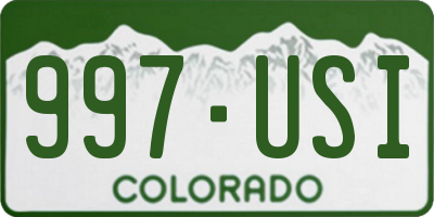 CO license plate 997USI