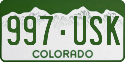CO license plate 997USK