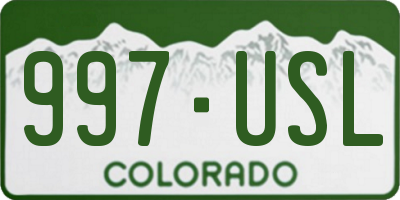 CO license plate 997USL