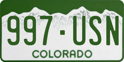 CO license plate 997USN