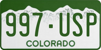CO license plate 997USP