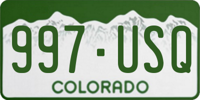 CO license plate 997USQ