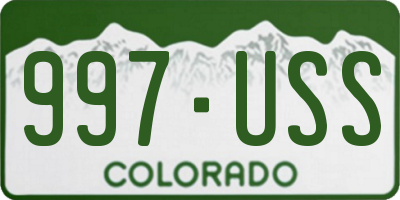 CO license plate 997USS