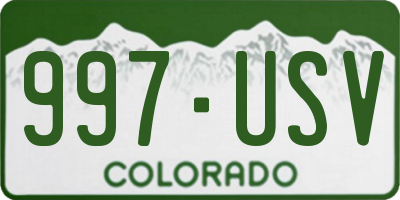 CO license plate 997USV