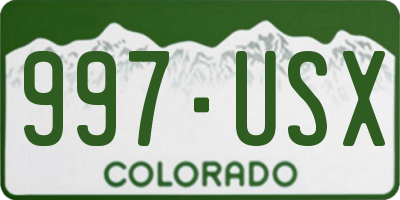 CO license plate 997USX
