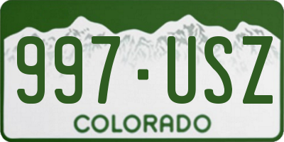 CO license plate 997USZ