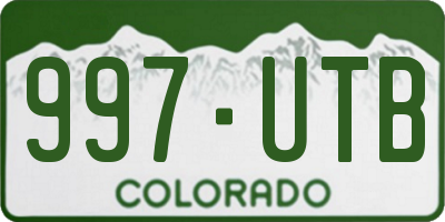 CO license plate 997UTB