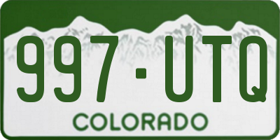 CO license plate 997UTQ