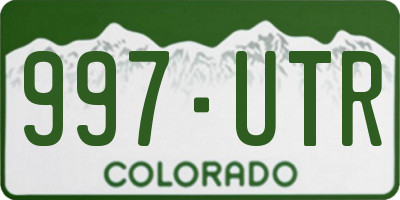 CO license plate 997UTR