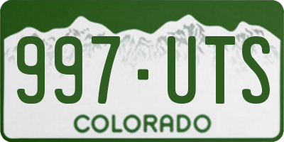 CO license plate 997UTS