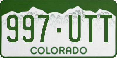 CO license plate 997UTT