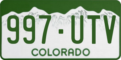 CO license plate 997UTV