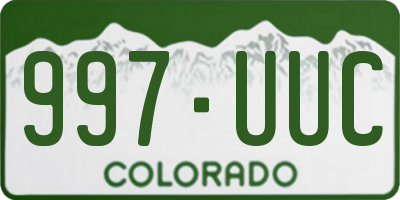CO license plate 997UUC