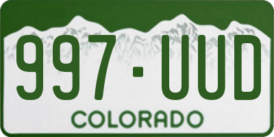 CO license plate 997UUD
