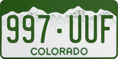 CO license plate 997UUF