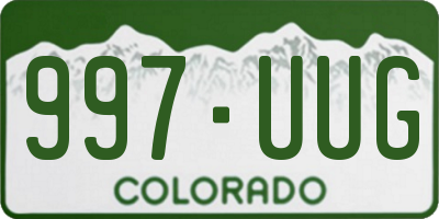 CO license plate 997UUG