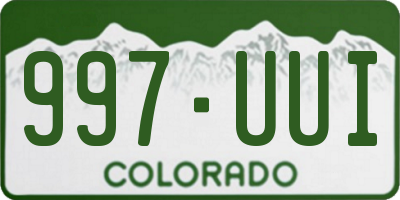 CO license plate 997UUI