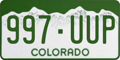 CO license plate 997UUP