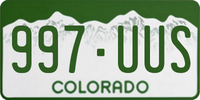 CO license plate 997UUS
