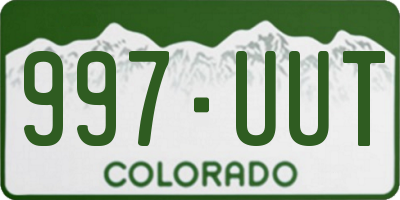 CO license plate 997UUT