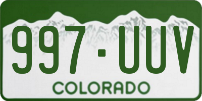 CO license plate 997UUV